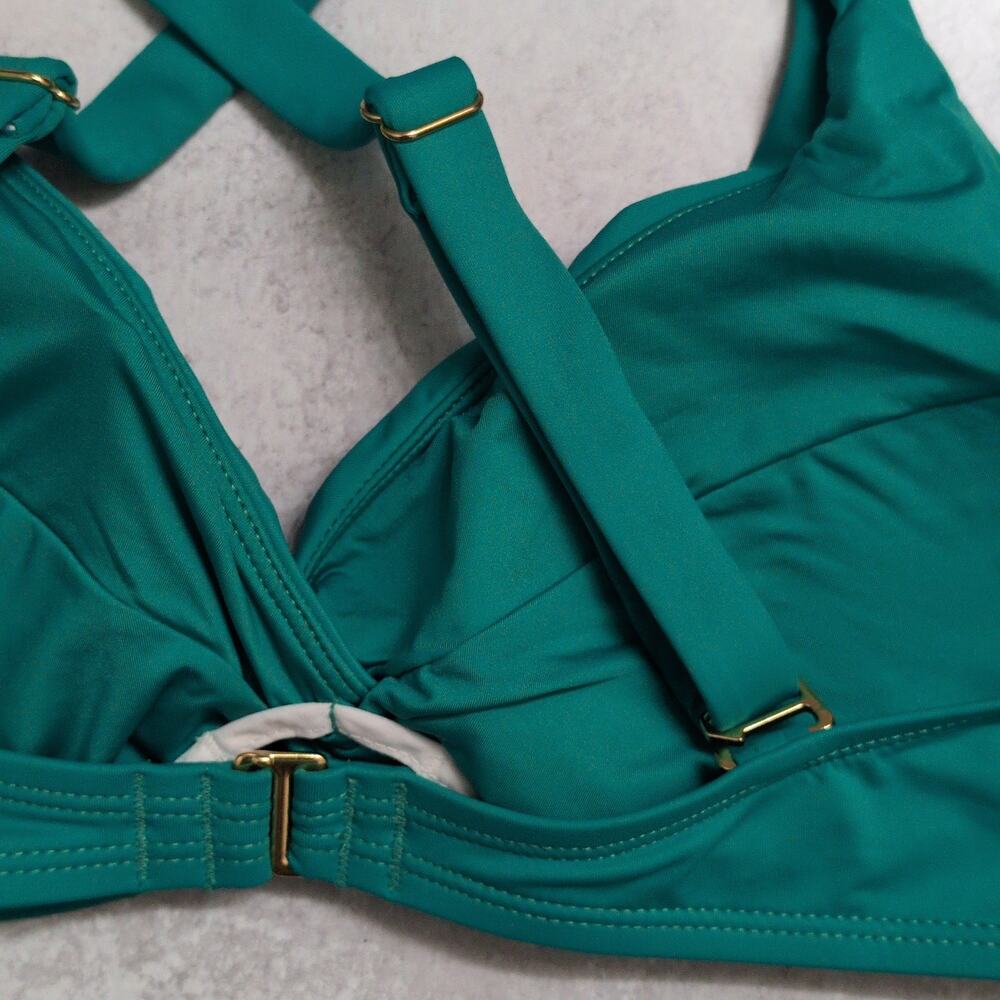 La Blanca Emerald Green Island Goddess Underwire Twist Front Bra Top Size 14 New - Picture 4 of 11